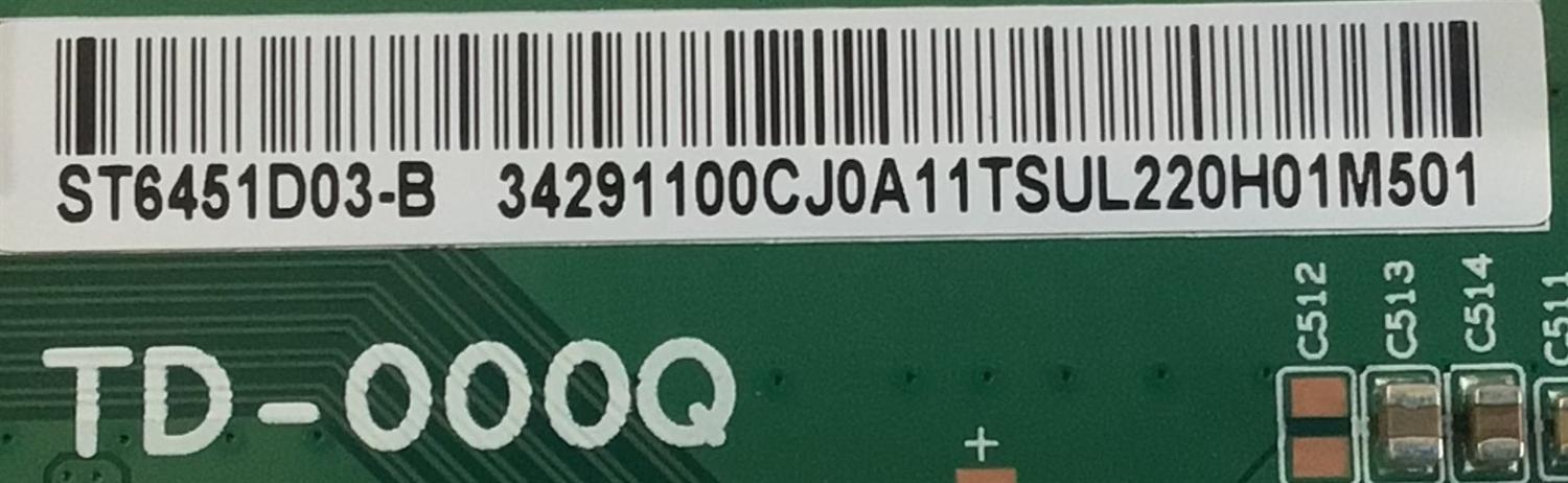 T-CON ORIGINAL PARA TV SONY / NUMERO DE PARTE 34291100CJ / TD-000Q / 34291100CJ0A11 / PANEL YDCS065MES02 / DISPLAY ST6451D03-B VER.2.1 / MODELO XR-65X95K / XR-65X93CL - Imagen 2